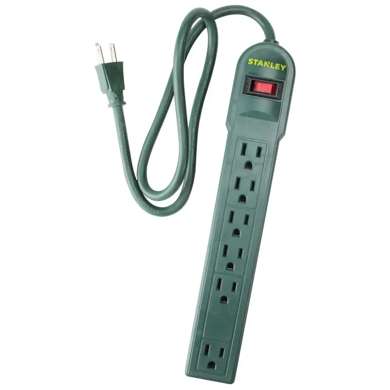 Stanley PowerMax 5 + 1 Green Safety Power Strip