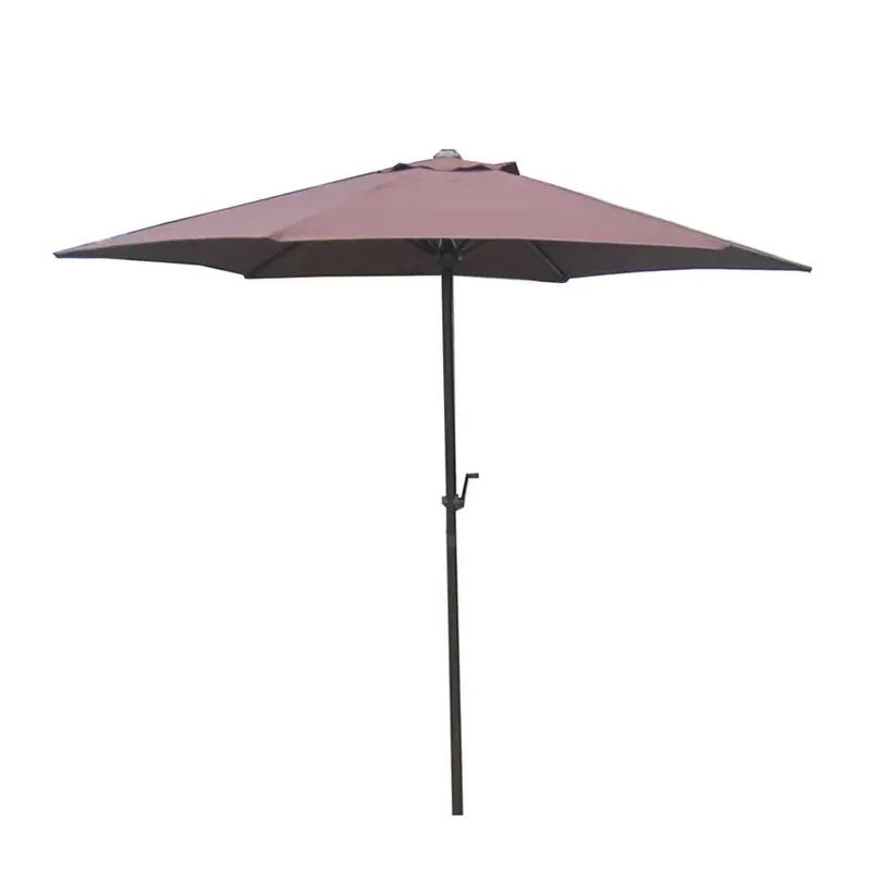7.5' Market Bronze Frame Brown Canopy Umbrella