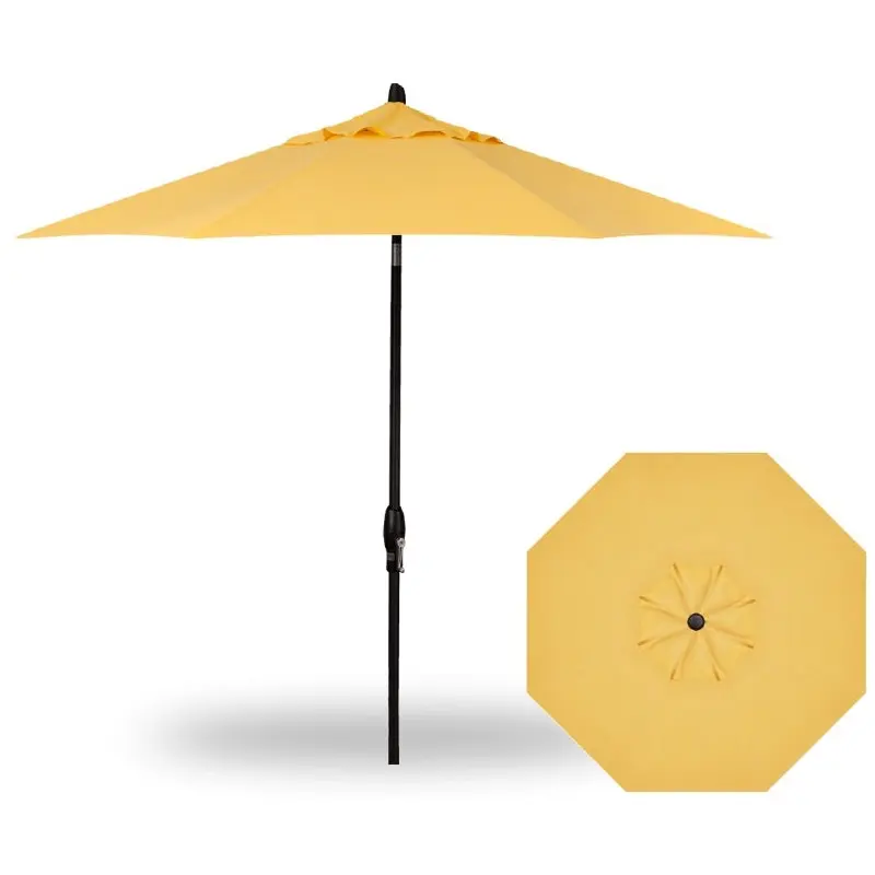 9' Auto Tilt Market Black Frame Banana Canopy Umbrella