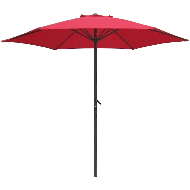 9' Market Bronze Frame Red Canopy Umbrella
