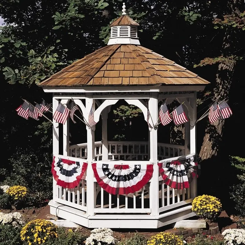 Pleated Applique American Flag Patriotic Bunting