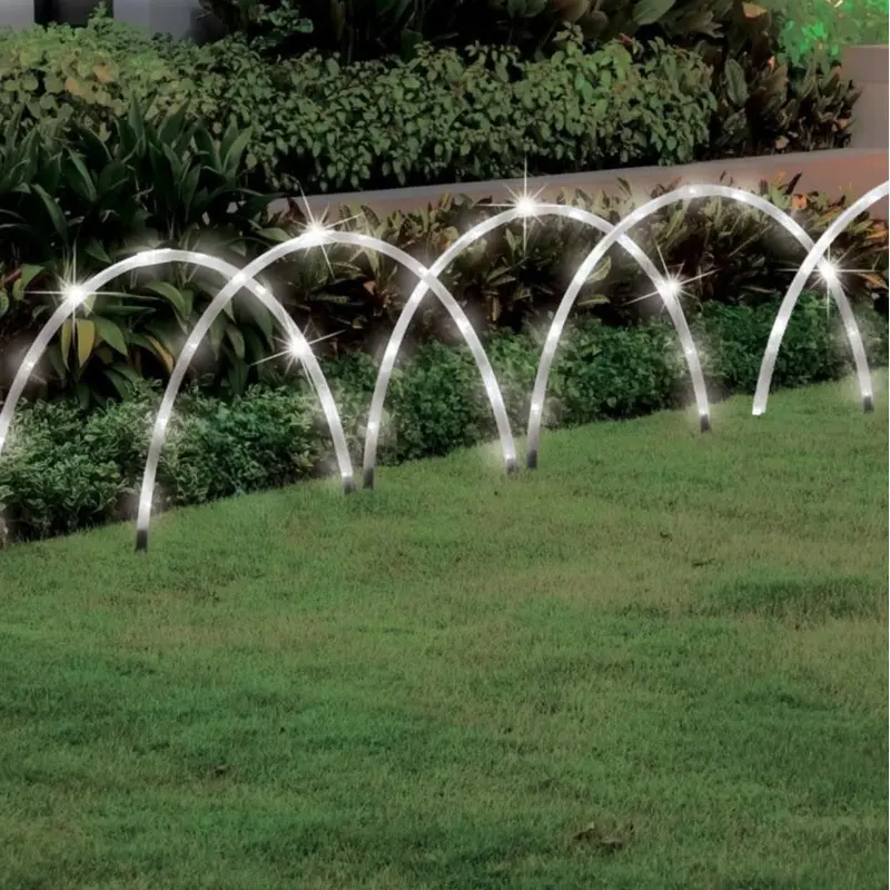 Set of 5 Clear Lighted Arch Driveway Markers