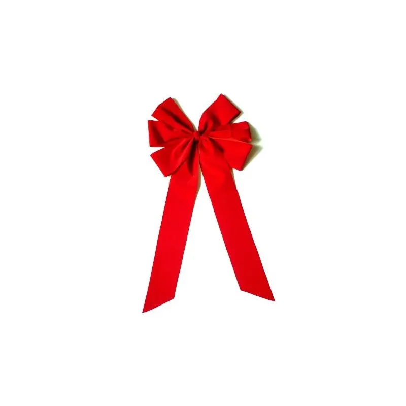 14" x 28" Red Velvet 6-Loop Christmas Bow