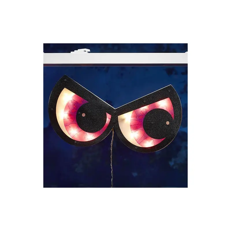 20" Lighted Purple Shimmering Eyes Decoration