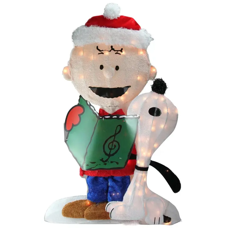 2D Lighted Charlie Brown & Snoopy Sculpture