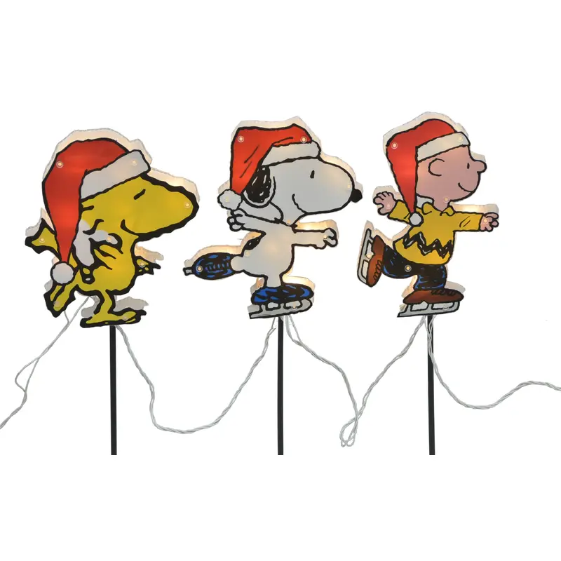 2D Lighted Peanuts Pathway Markers (Set of 3)