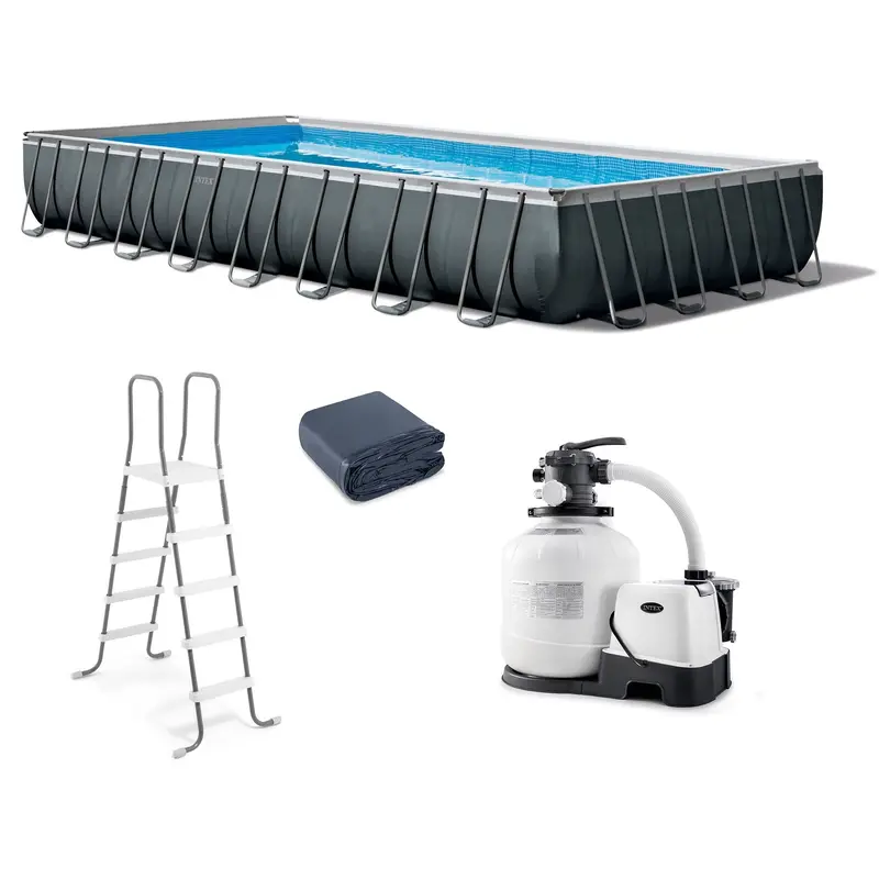 Intex 18' x 9' x 52" Ultra XTR Rectangular Frame Pool Set with Sand Filter Pump