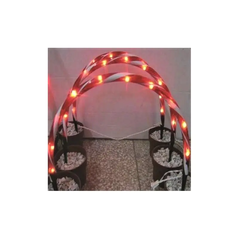 Set of 3 Lighted Candy Cane Arch Driveway Markers