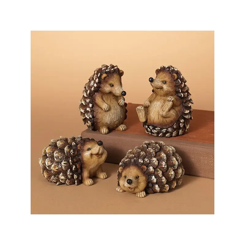 4" Resin Pine Cone Hedgehog Figurine