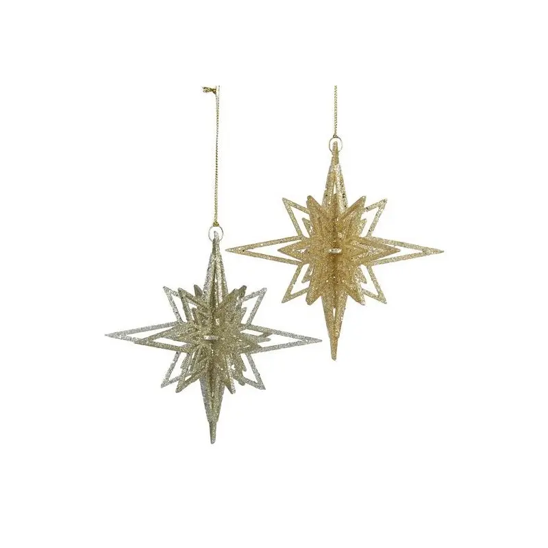 5.5" Nordic Glittered Starburst Ornament