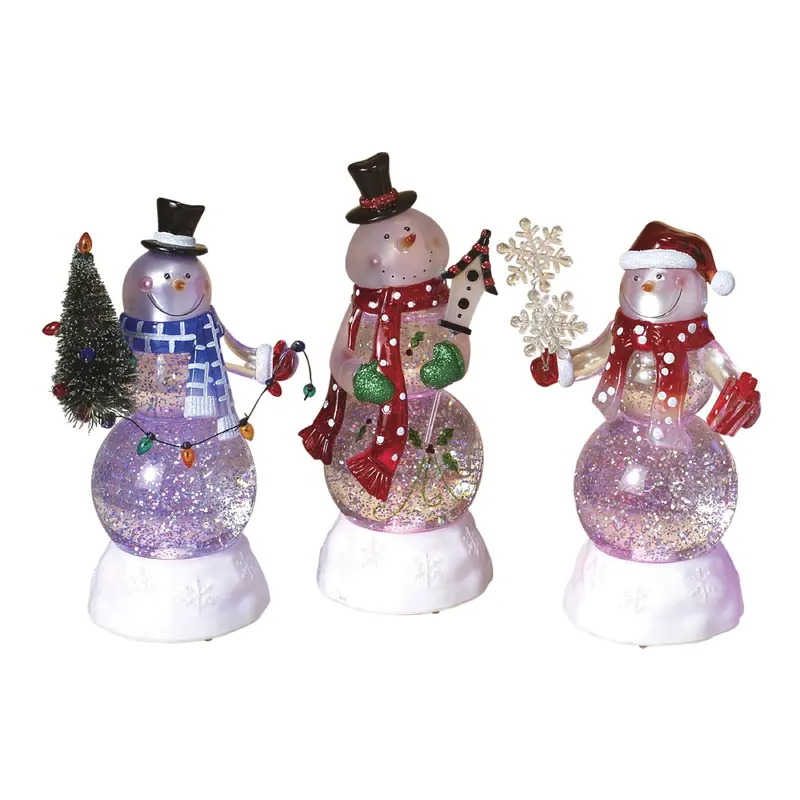8.75" Battery-Operated LED Snowman Water Globe