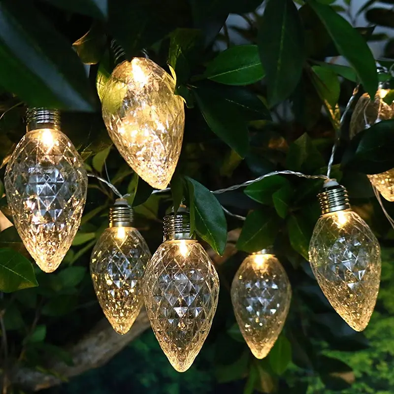 Alpine Decorative String Lights with Faceted LED Bulbs