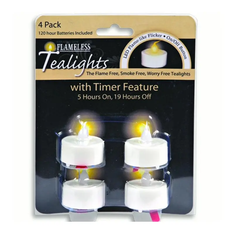Flameless EverlastingGlow LED Tea Lights (4-pack)