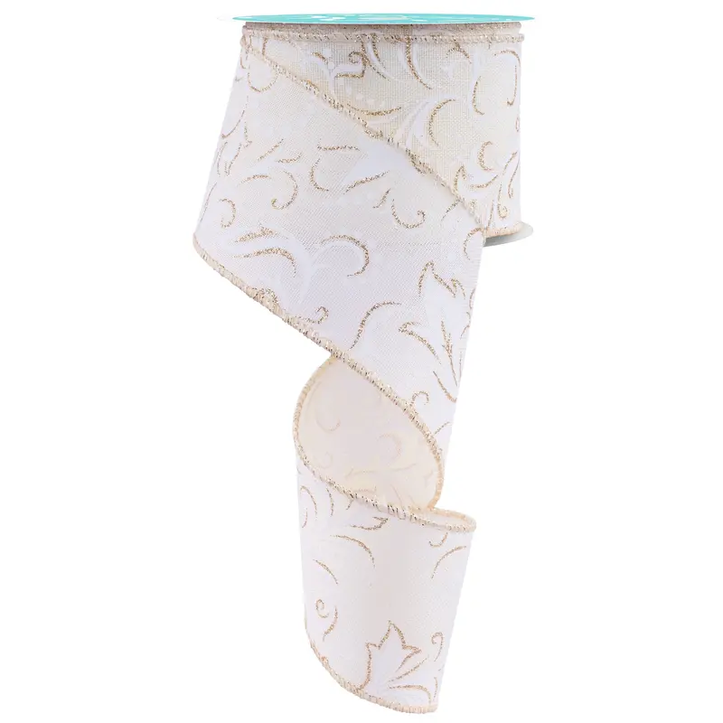 10 Yards of Leaf Filigree Ribbon with Wired Edges