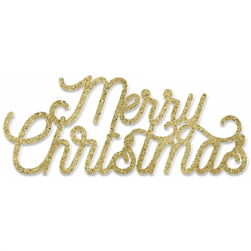 12.25" Gold Christmas Script Shelf Sitter