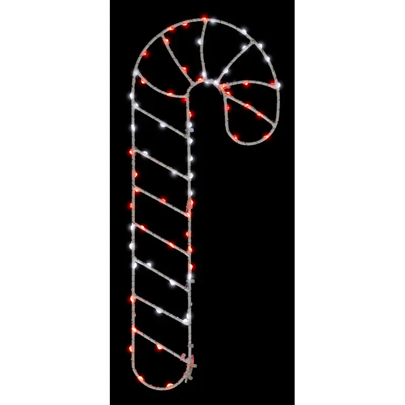 15" Red & White LED Candy Cane Silhouette Decoration