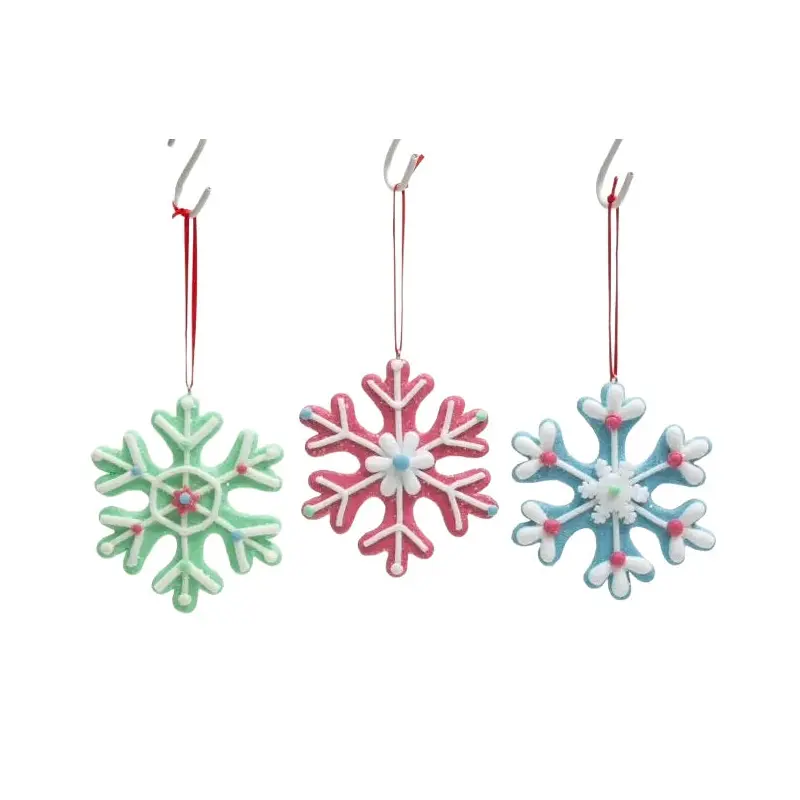 3.5" Pastel Clay Snowflake Ornament