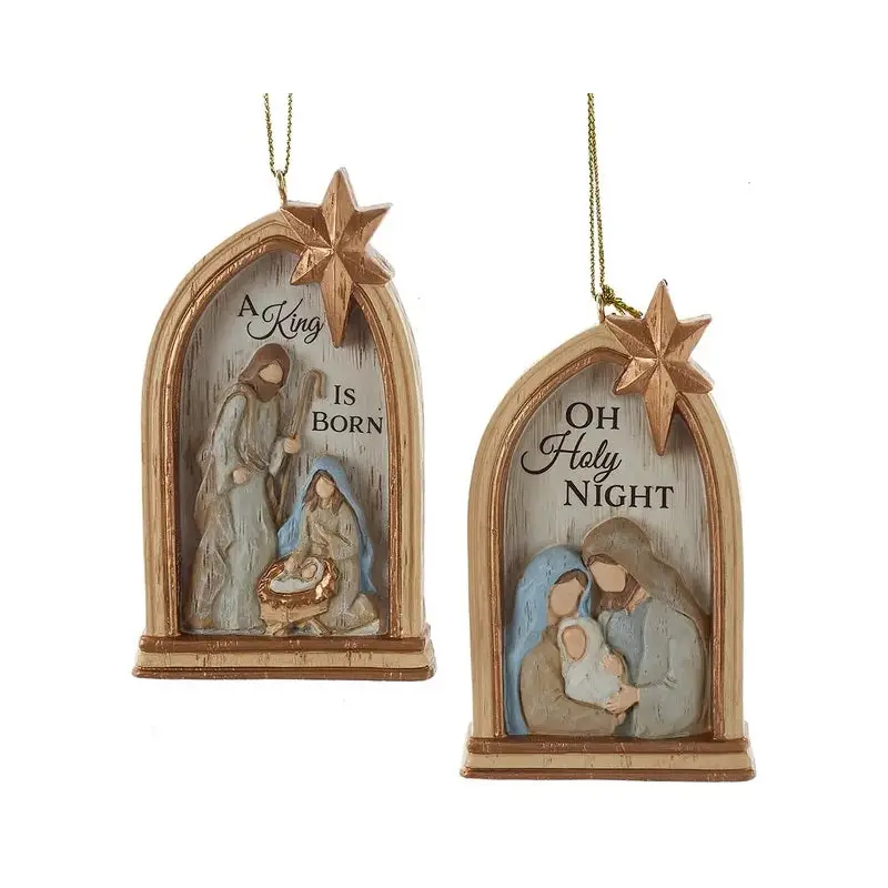 3.75" Window Arch Shaped Nativity Ornament