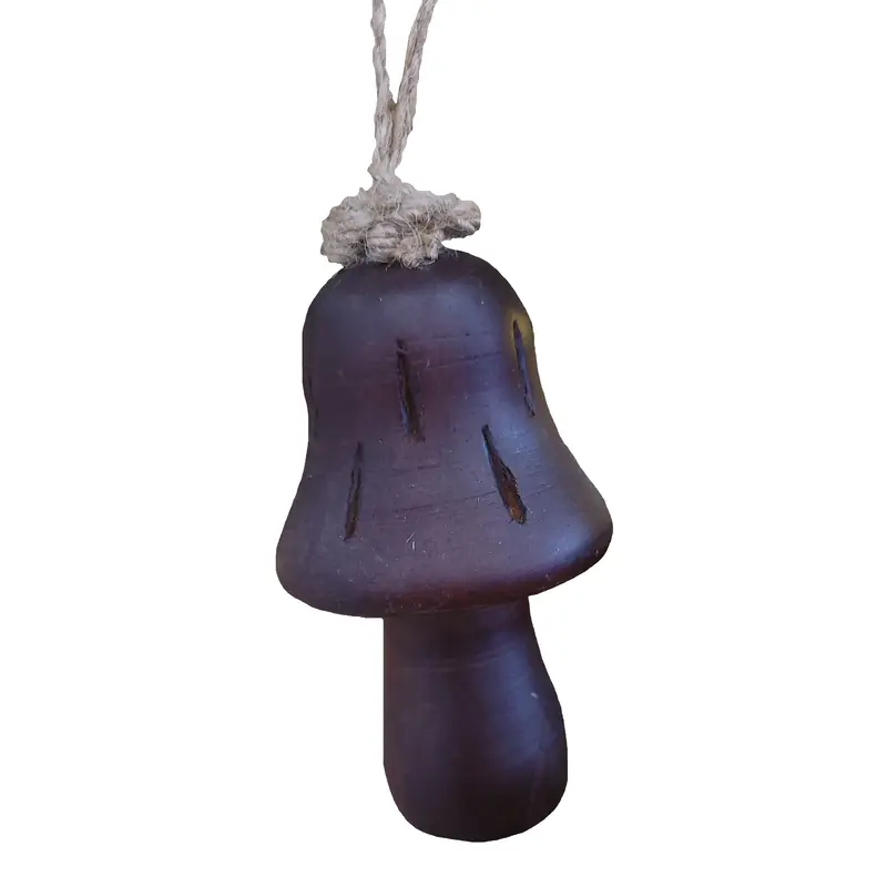 3" Mango Wood Mushroom Ornament
