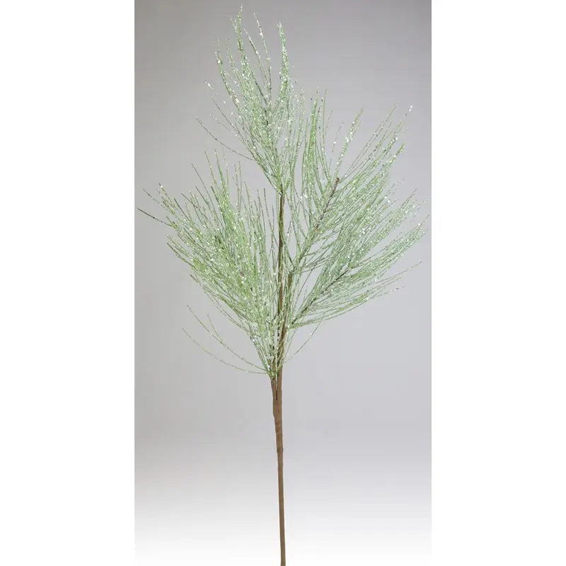 31" Green Glittered Pine Spray
