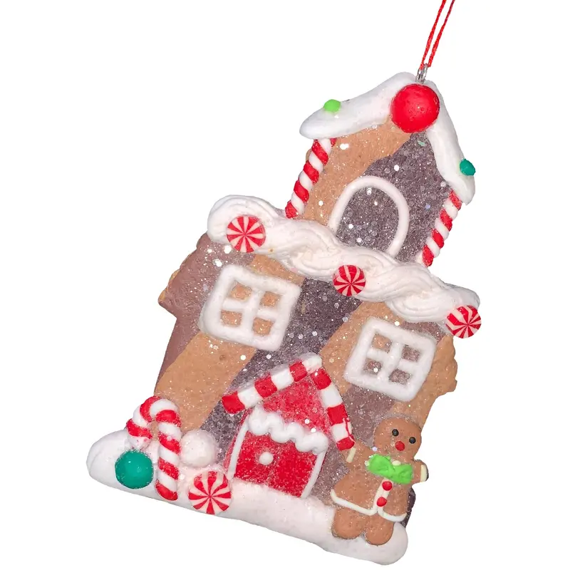 4.5" Claydough Gingerbread House Ornament