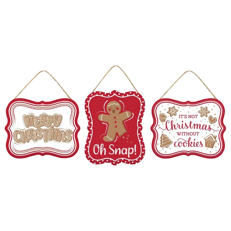 4" Embossed Gingerbread Sign Ornament