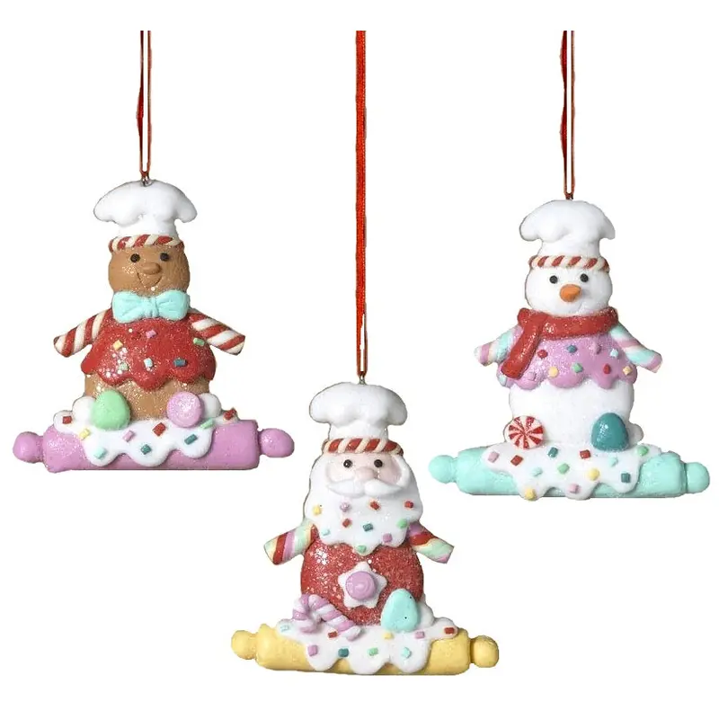 4" Pastel Clay Chef Christmas Ornament