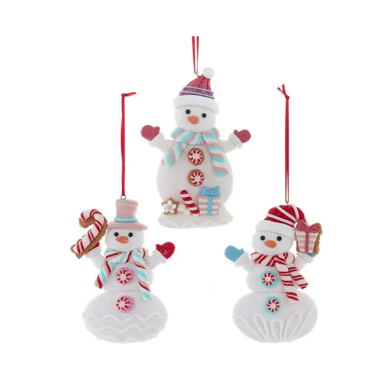 5" Peppermint Candy Snowman Ornament