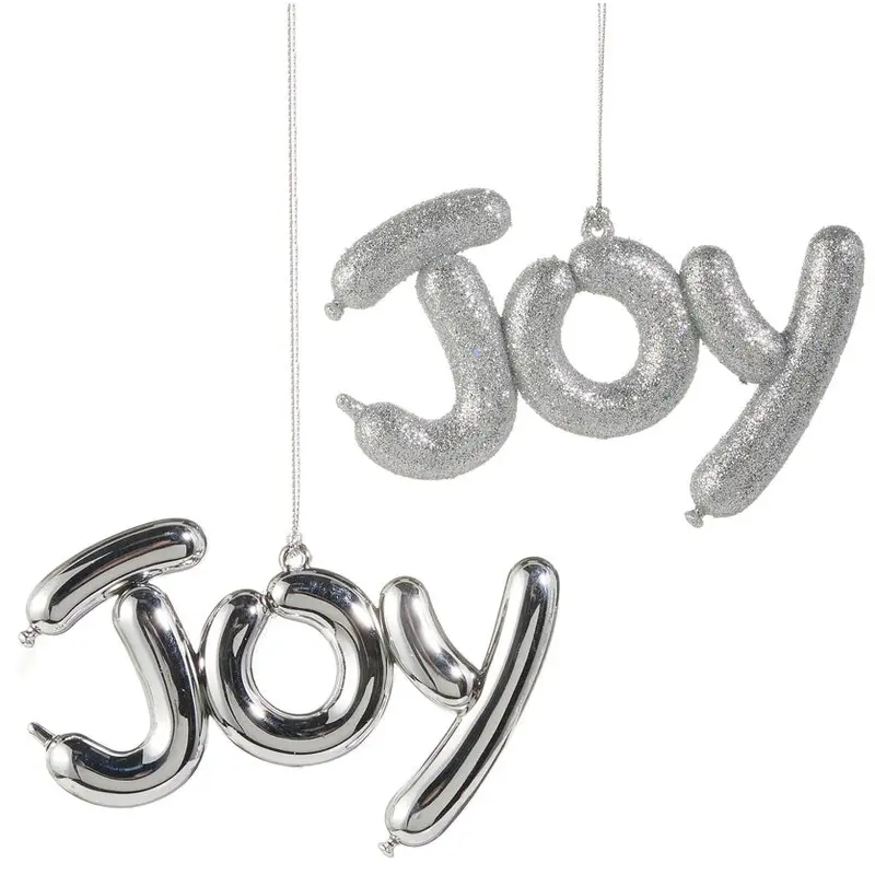 5" Silver Joy Balloon Ornament