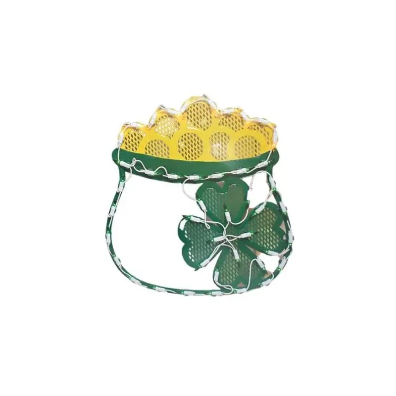Lighted St. Patricks Day Pot of Gold Window Silhouette Decoration
