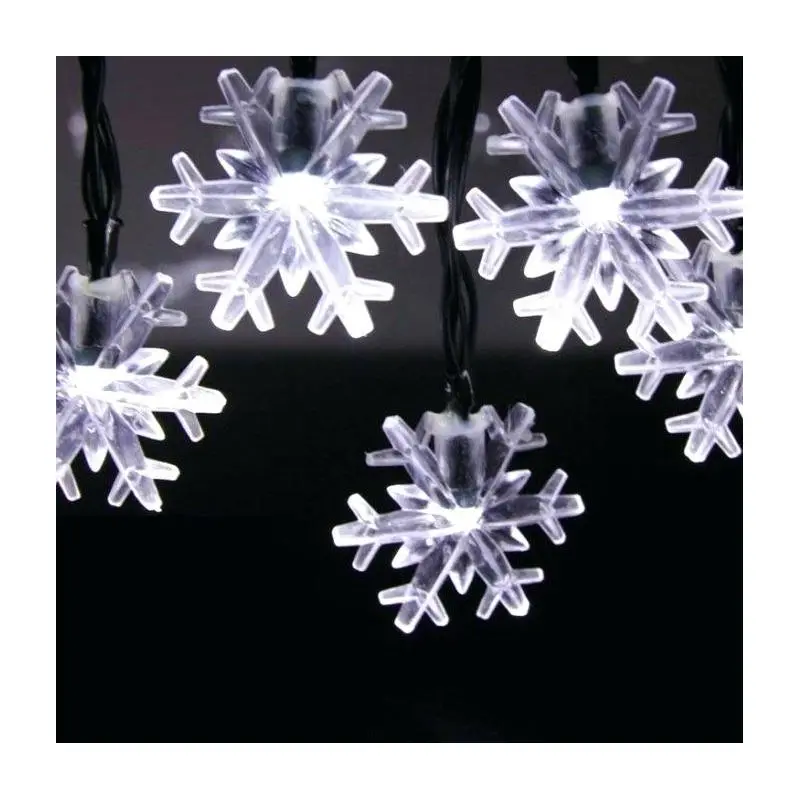 Set of 25 Pure White LED Snowflake M5 Christmas Lights