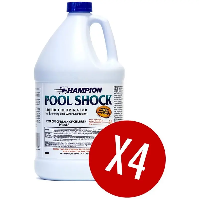 Champion 12.5% Liquid Chlorine Pool Shock - Case of 4