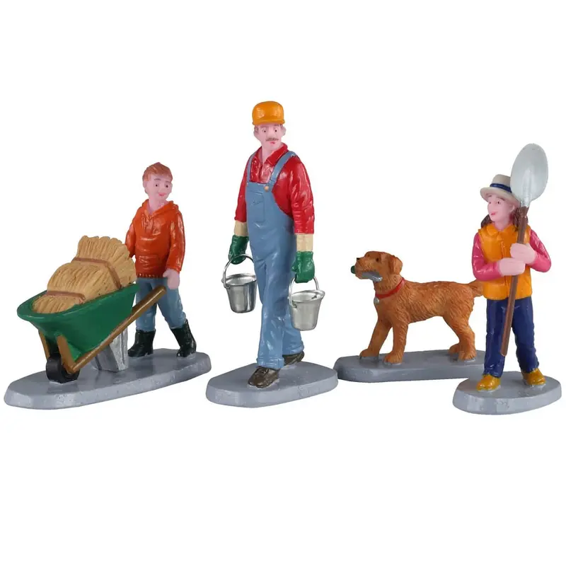 Lemax Harvest Crossing Figurines: Morning Chores, Set of 4 #02922