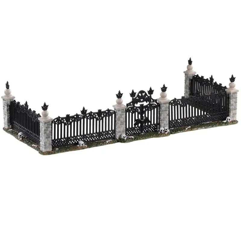 Lemax Spooky Town Bat Fence Gate, Set of 5 #04713