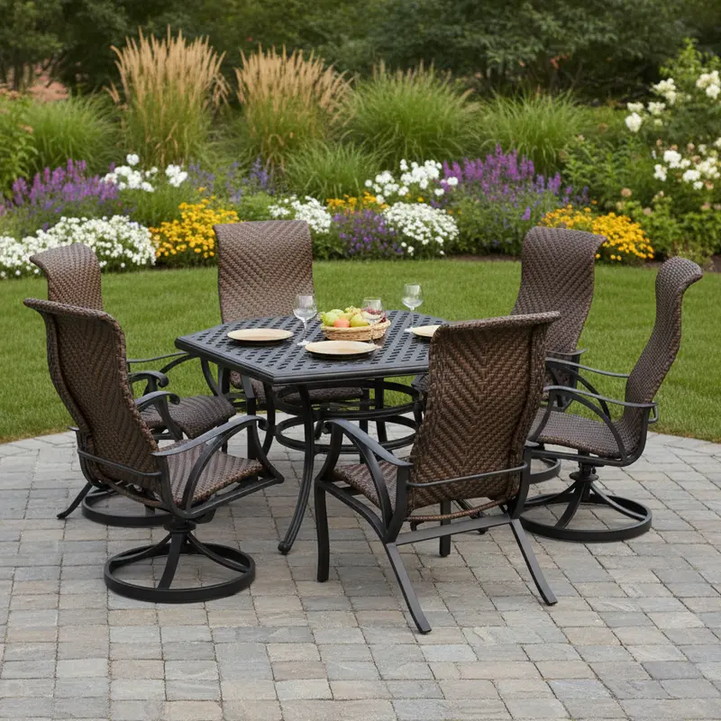 Stonegate Cast Aluminum Woven Patio Dining Sets