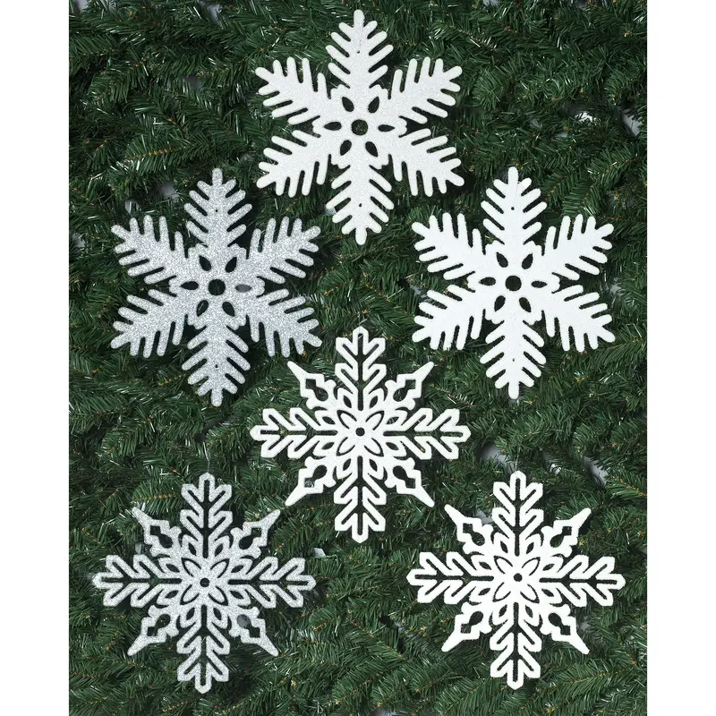 11" Plastic Glitter Snowflake Ornament