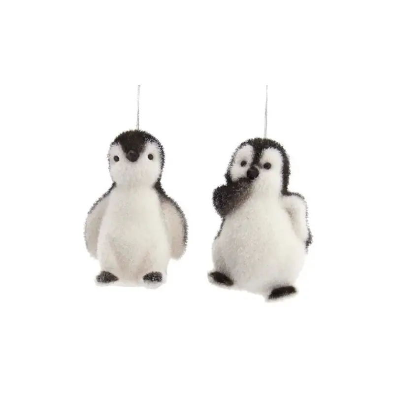 3.5" Fluffy Flocked Penguin Tree Ornament