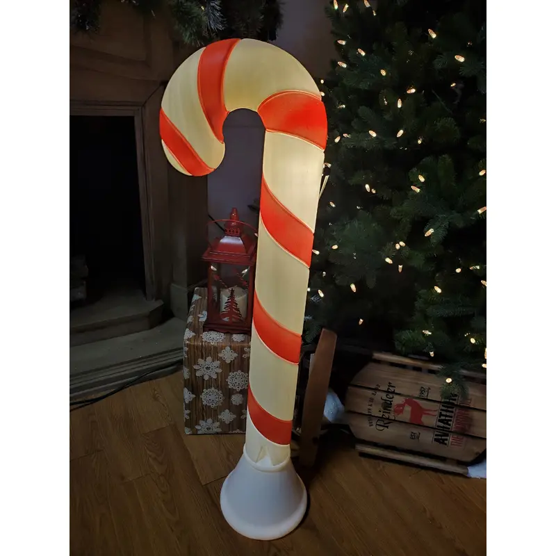 40" Lighted Vintage Candy Cane Blow Mold Christmas Yard Decoration