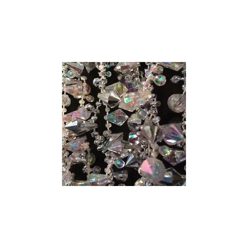 9' Iridescent and Silver Beaded Garland