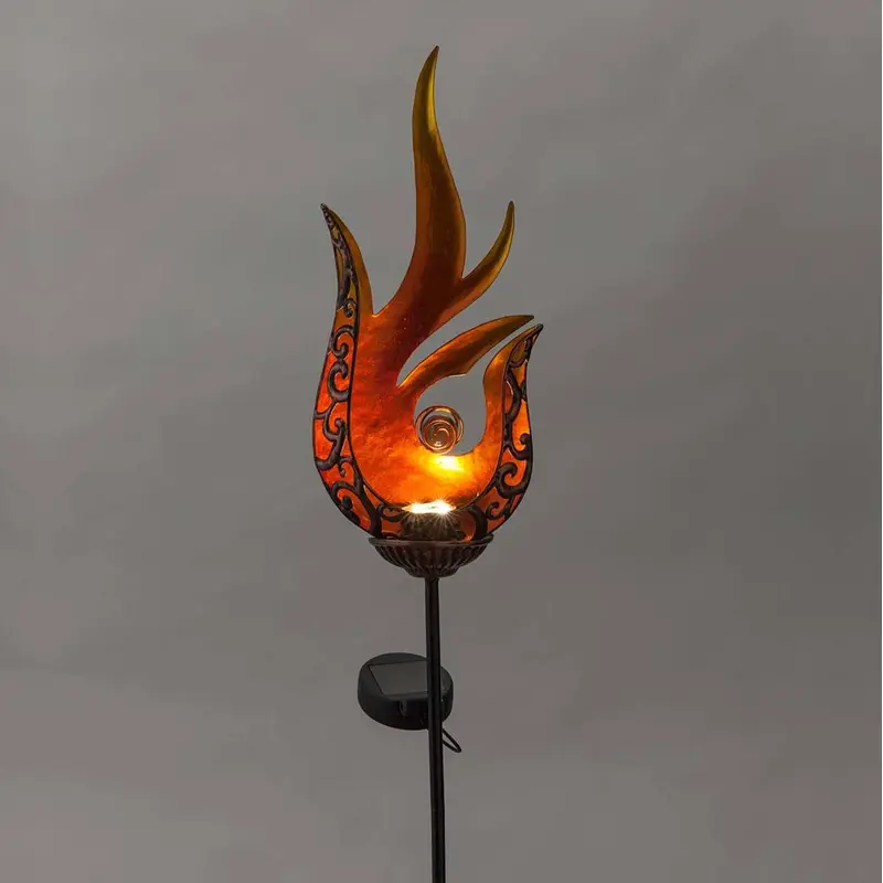 Flame-Shaped Lighted Solar Garden Stake
