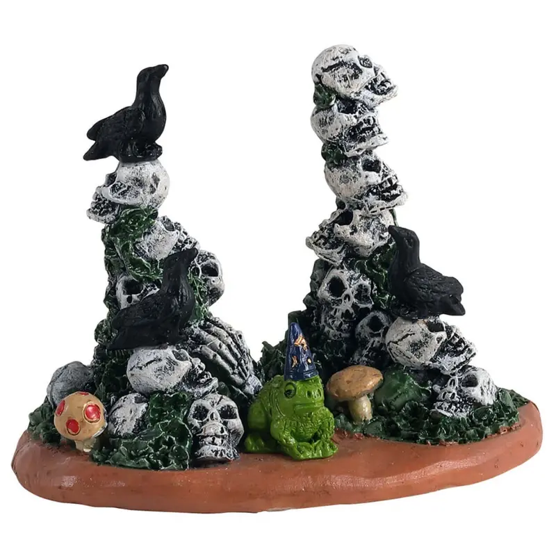 Lemax Spooky Town Skull Cairns #14830