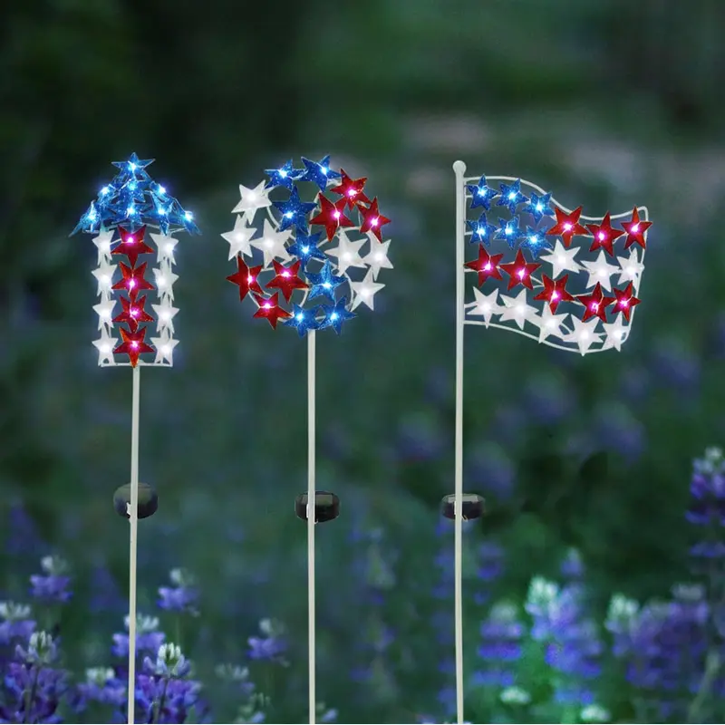 Solar LED Patriotic Stake