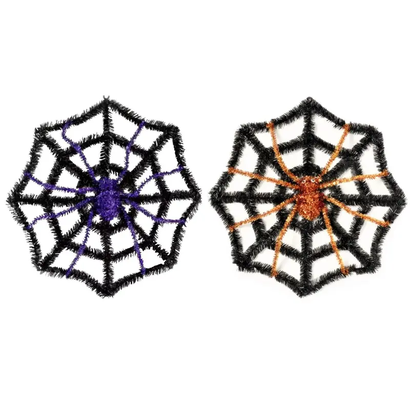 2D Tinsel Halloween Web Wreath