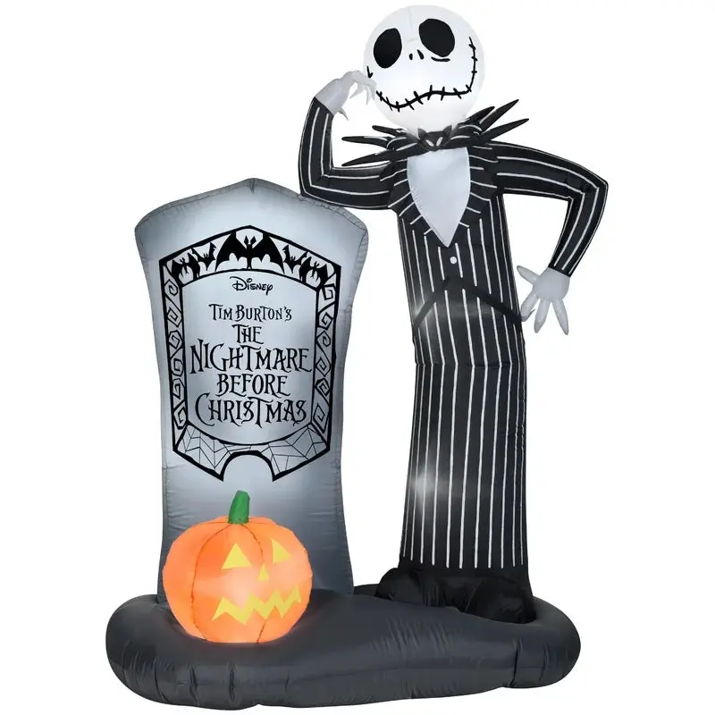 6' Airblown Jack Skellington Tombstone Inflatable
