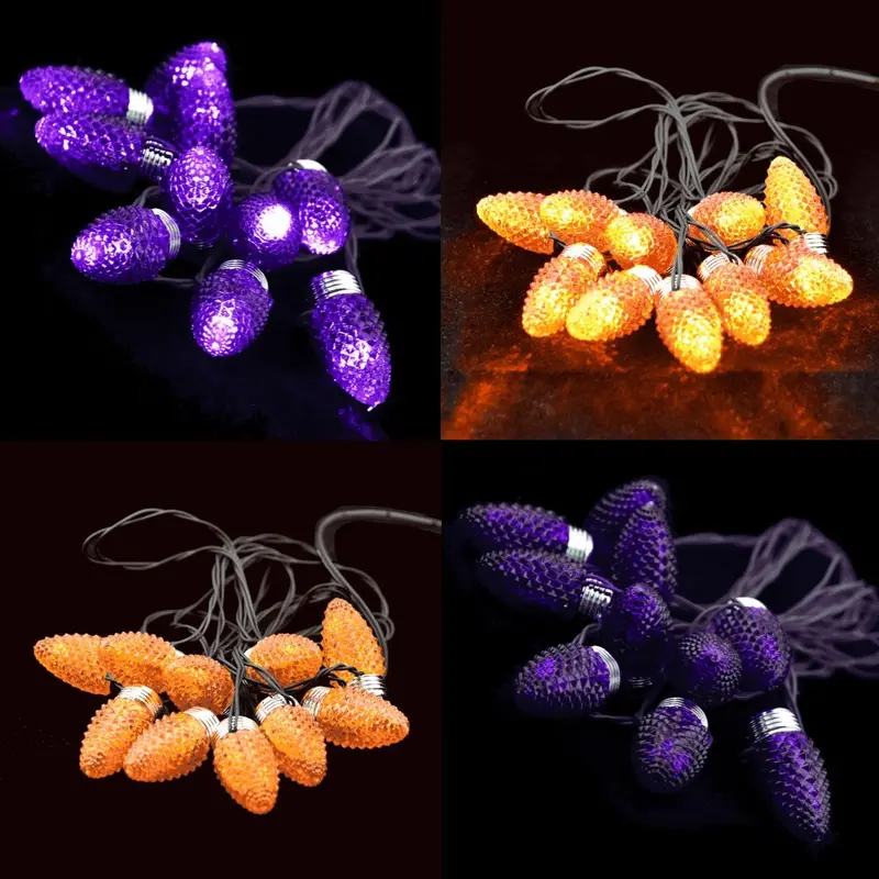 Halloween Classic Orange/Purple Bulb Light String