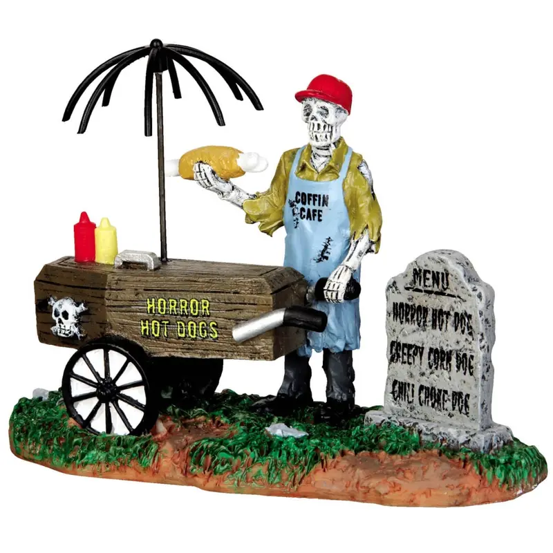Lemax Spooky Town Ghoul Hot Dog Vendor #42215