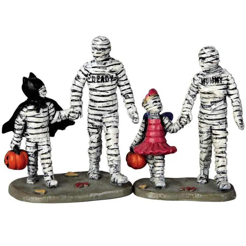 Lemax Spooky Town Trick or Treating with Mummy and Deady, Set of 2 #62423