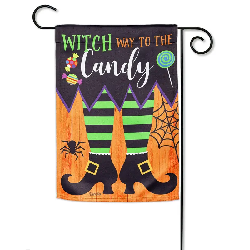 Witch Way to Candy Suede Reflections Garden Flag