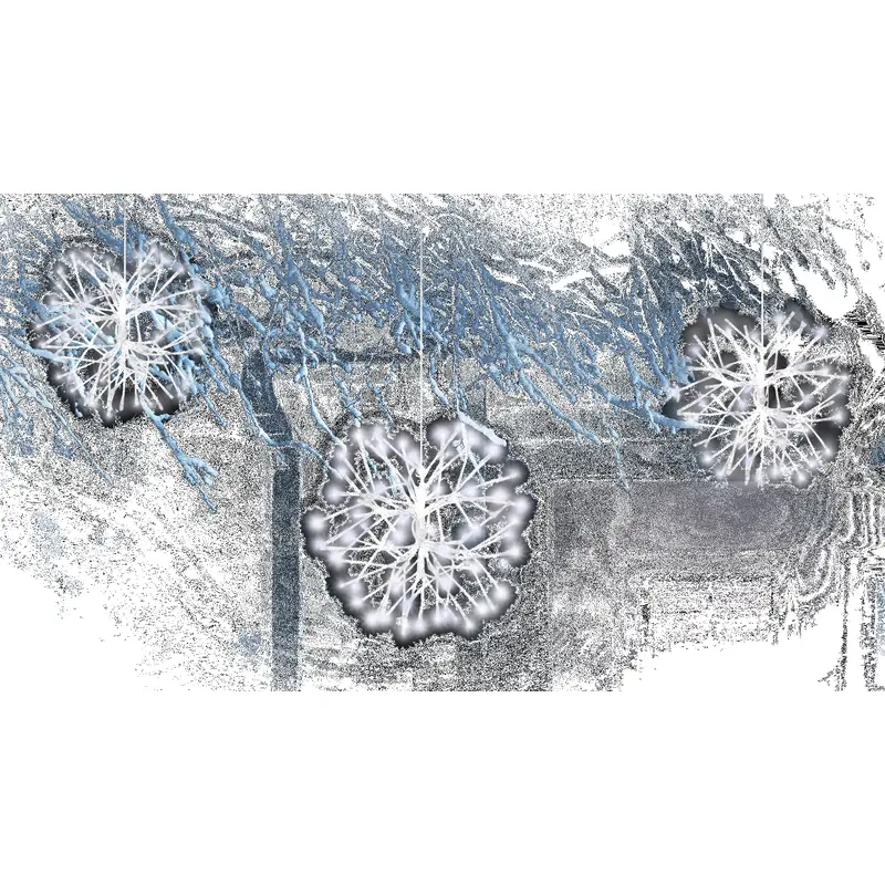 14" Twinkling LED Pure White Snowburst (3-Pack)