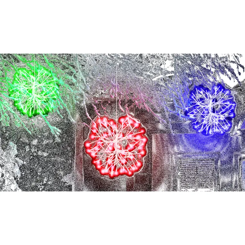 14" Twinkling LED Red/Green/Blue Snowburst (3-Pack)